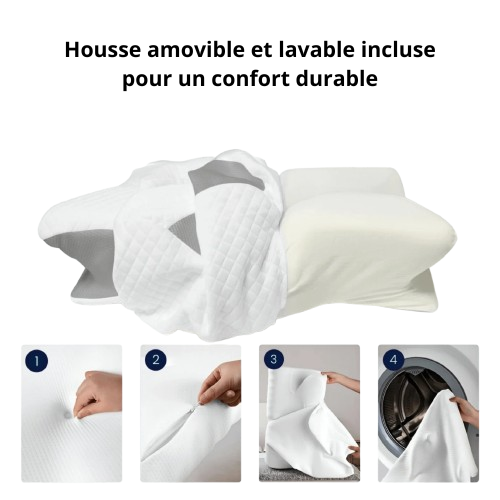 Oreiller cervical ergonomique à mémoire de forme